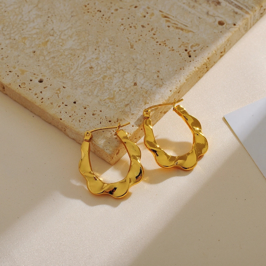 Mix -Design -Hoop -Ohrringe [304 Edelstahl, 18K Gold plattiert]