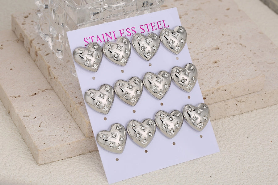 6 Pairs Simple Style Earrings Sets [304 Stainless Steel]