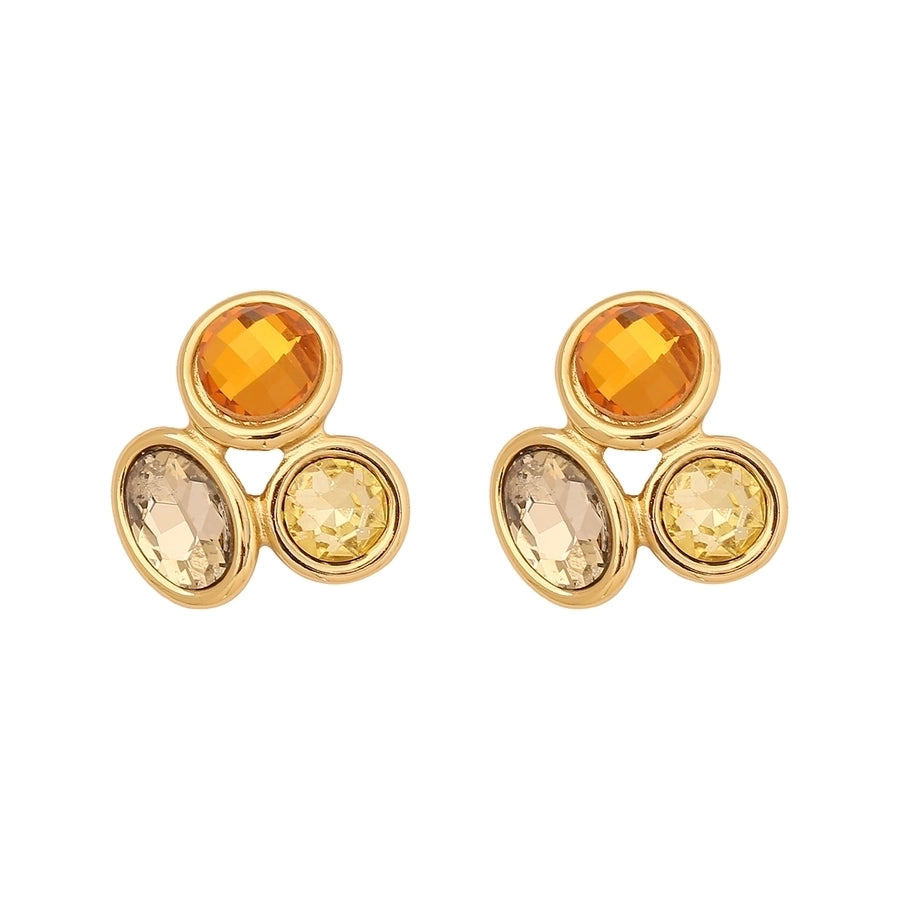 Mix Colour Glass Earrings [304 Stainless Steel,18K Gold Plated]