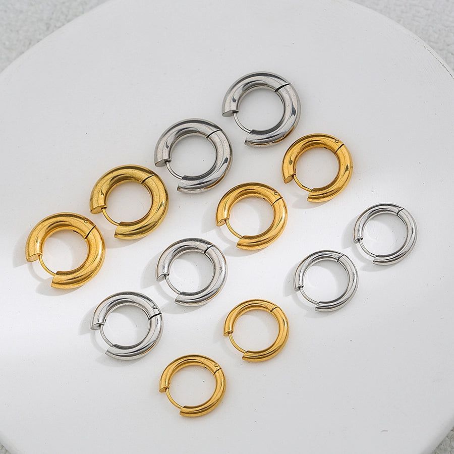 Round Hoop Earrings [304 Stainless Steel]