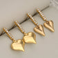 Heart Shape Earrings [304 Stainless Steel,18K Gold Plated]