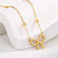 Bow Knot Necklace [304 Stainless Steel,18K Gold Plated]