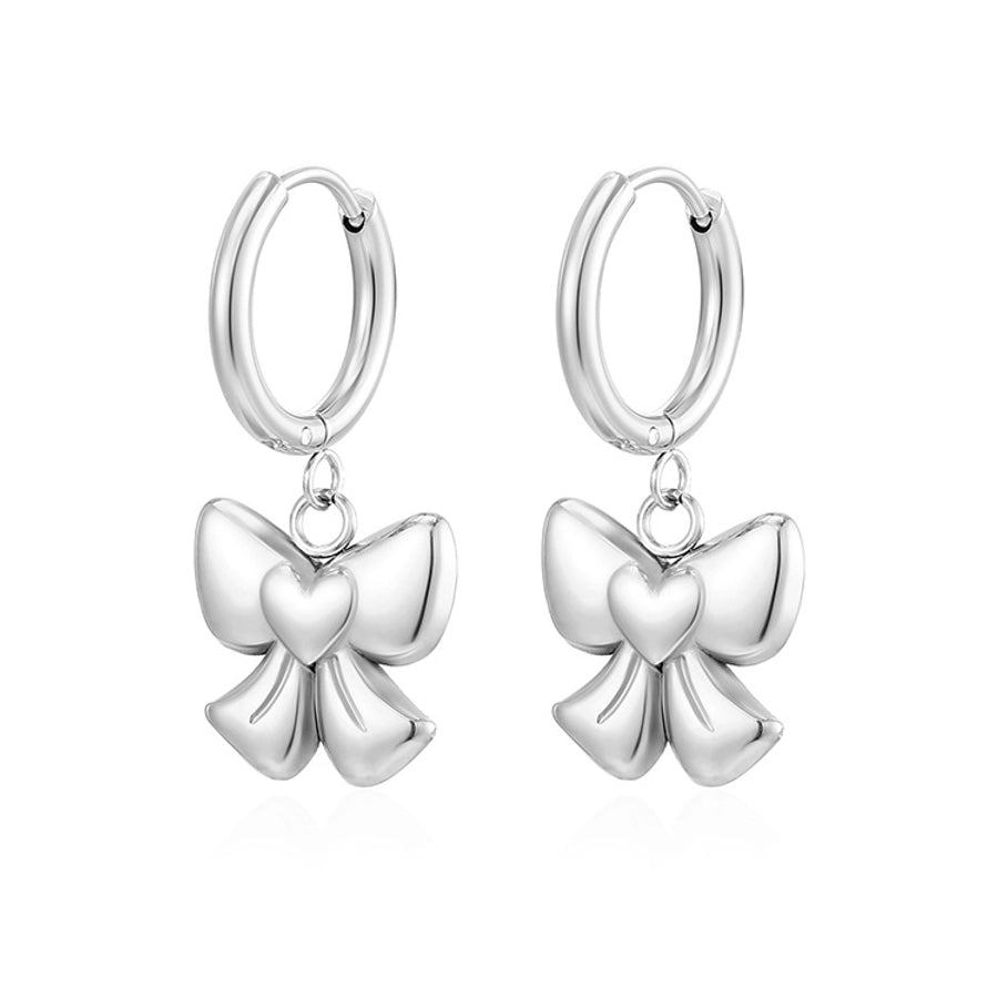 Bow Knot Drop Earrings [304 Stainless Steel]