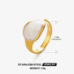 Retro Novelty Enamel Resin Ring [304 Stainless Steel 18K Gold Plated]