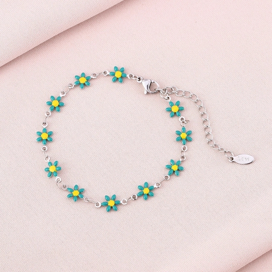 Basic Flower Bracelet [304 Stainless Steel,18K Gold Plated]