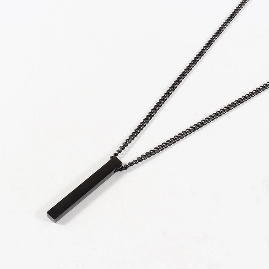 Rectangle Pendant Necklace [201,304 Stainless Steel]