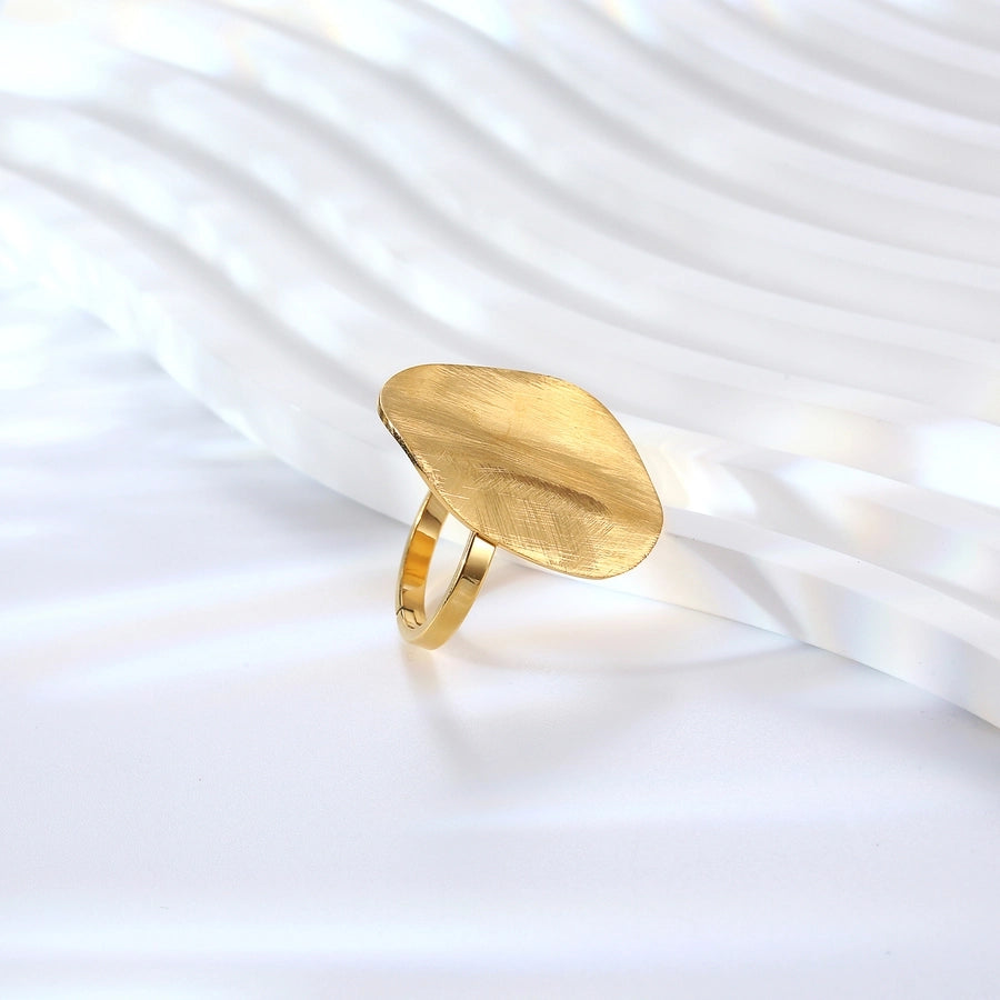 Flat Round Ring [304 Stainless Steel 18K Gold Plated]