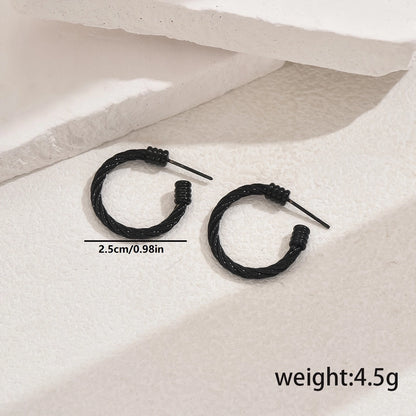 C Shape Twist Earrings [201 Stainless Steel]