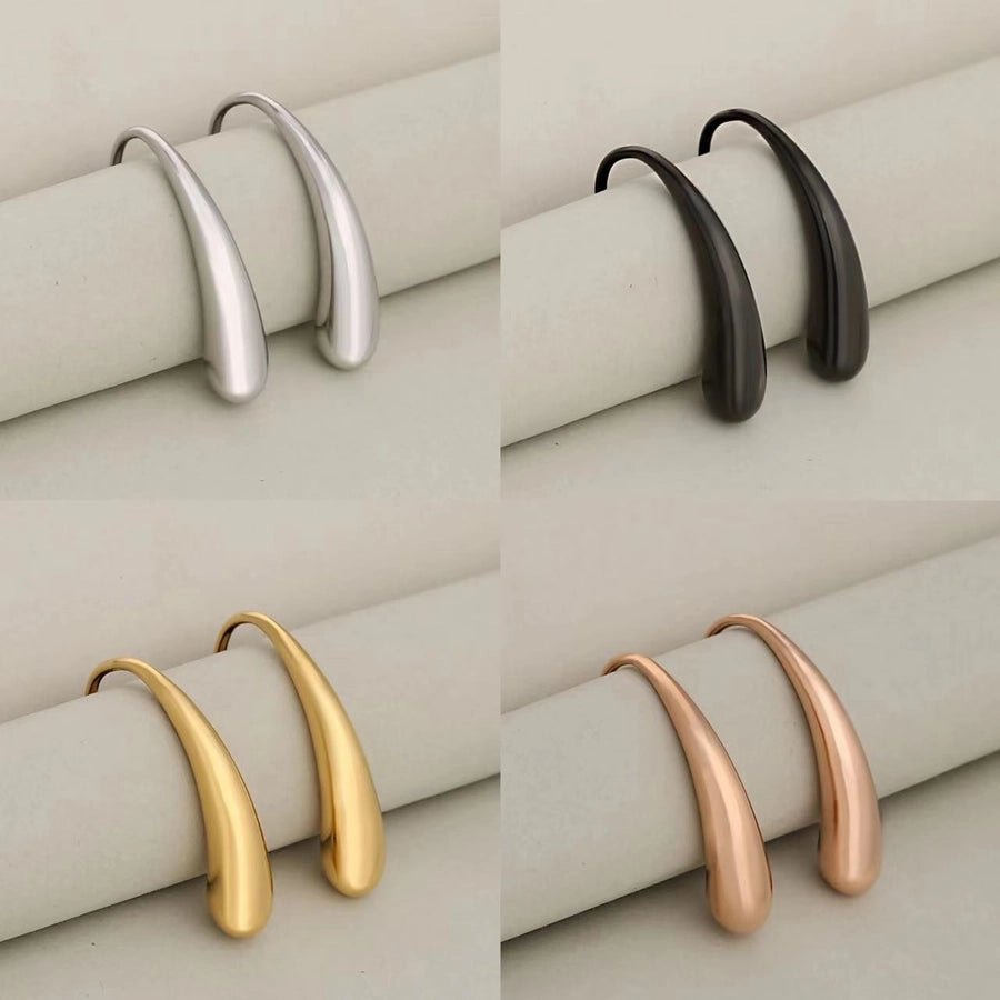 Hook Earrings [304 Stainless Steel,18K Gold Plated]