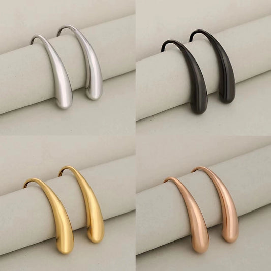 Hook Earrings [304 Stainless Steel,18K Gold Plated]