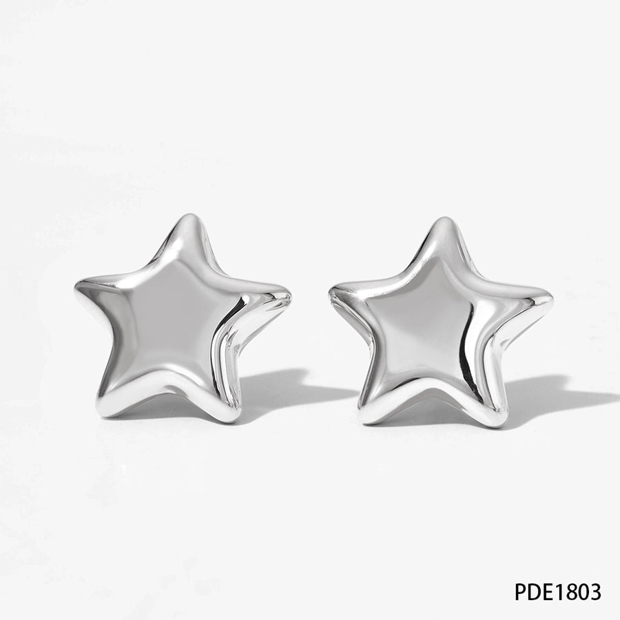 Star Earrings/Necklace [304 Stainless Steel, 16K Gold Plated]