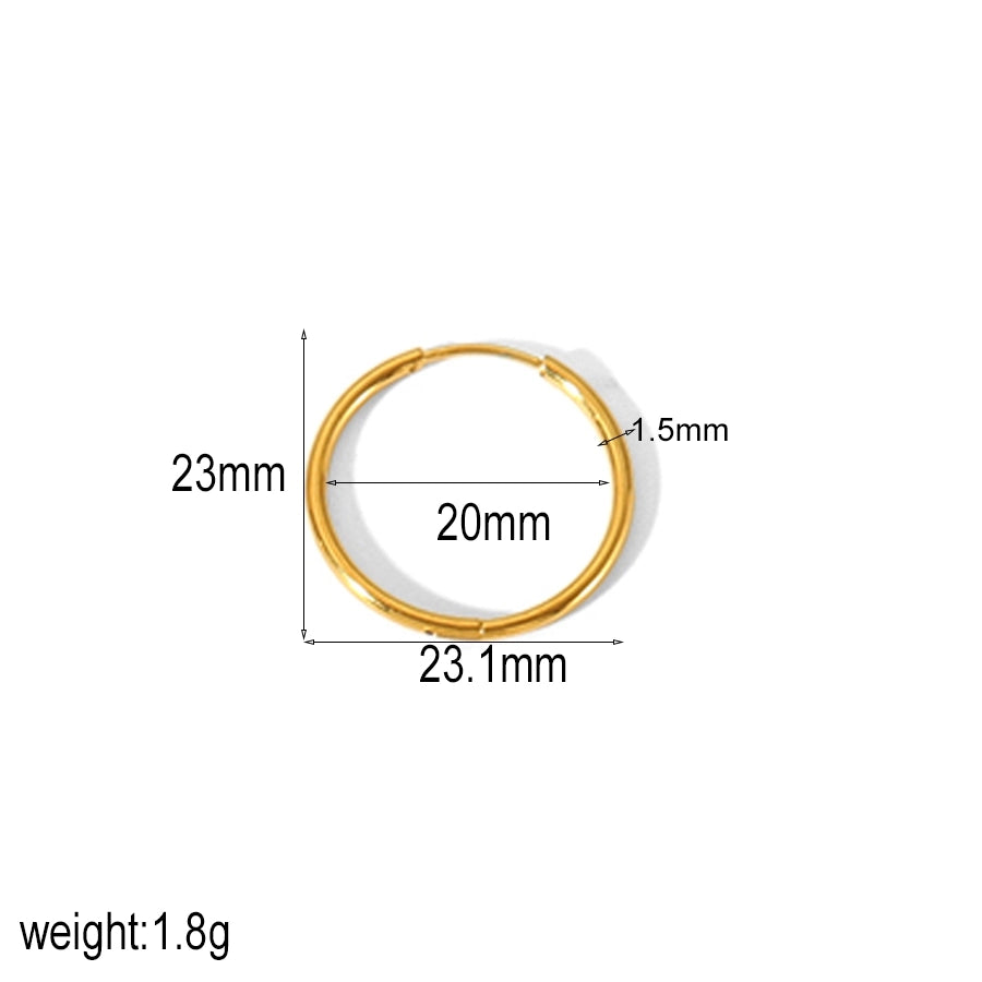 1 Piece Small Hoop Earrings [304 Stainless Steel, 18K Gold Plated]