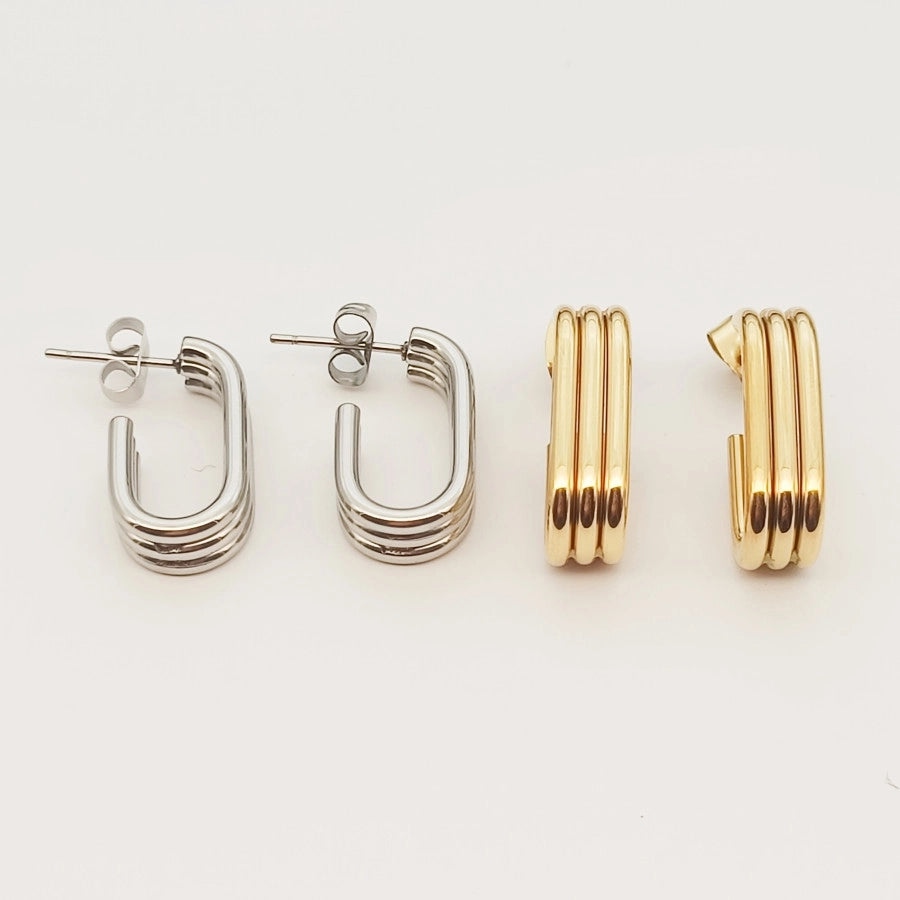 Geometric Lines Earrings [304 Stainless Steel]