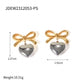 Heart Shape Bow Knot Earrings [304 Stainless Steel,18K Gold Plated]