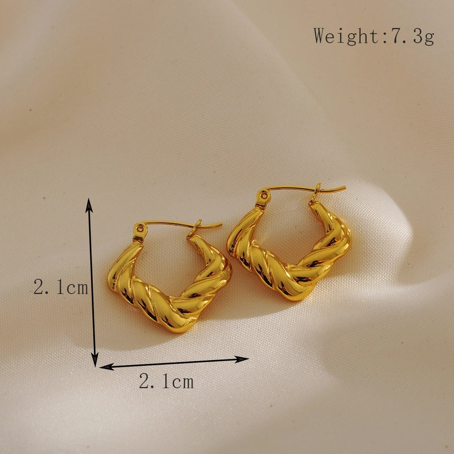 Mix -Design -Hoop -Ohrringe [304 Edelstahl, 18K Gold plattiert]