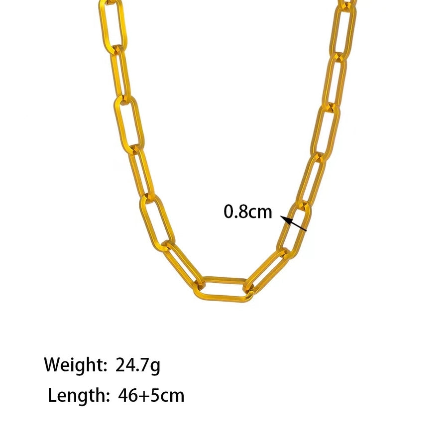 Link Chain Bracelet/Necklace [304 Stainless Steel,18K Gold Plated]