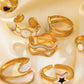 Retro Novelty Enamel Resin Ring [304 Stainless Steel 18K Gold Plated]