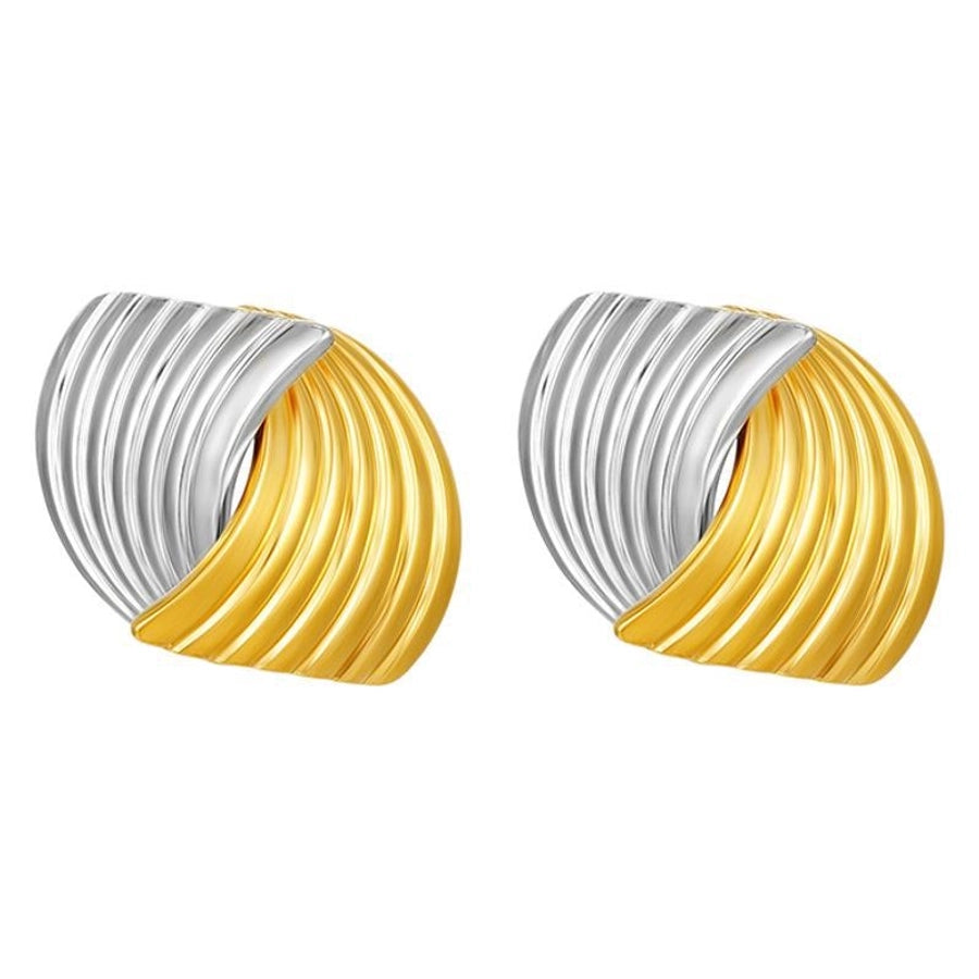 Stripe Stud Earrings [304 Stainless Steel]