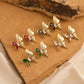 Shiny Stones Butterfly Earrings [304 Stainless Steel,18K Gold Plated]