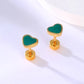 Small Colored Heart Stud Earrings [201 Stainless Steel, 18K Gold Plated]