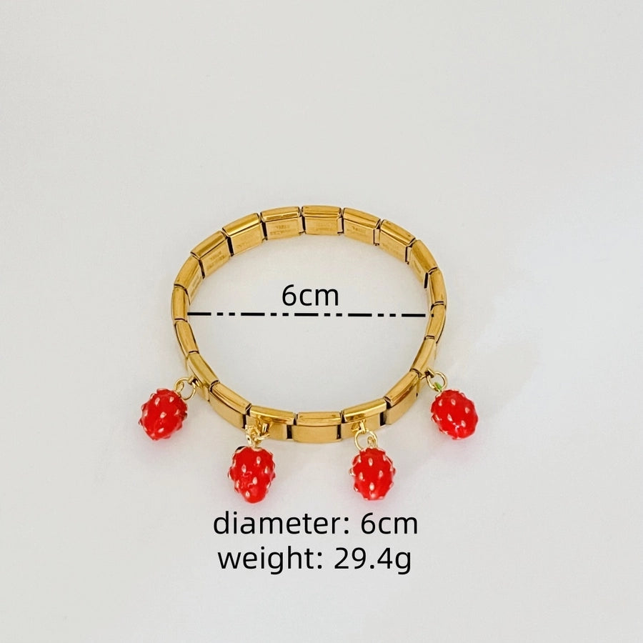 Cherry Strawberry Bangle Bracelets [316 Stainless Steel]