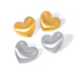 Matte Heart Shape Earrings [304 Stainless Steel,18K Gold Plated]