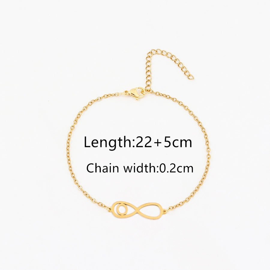 Brief Infinity Anklet [201.304 Edelstahl, 18K Gold plattiert]