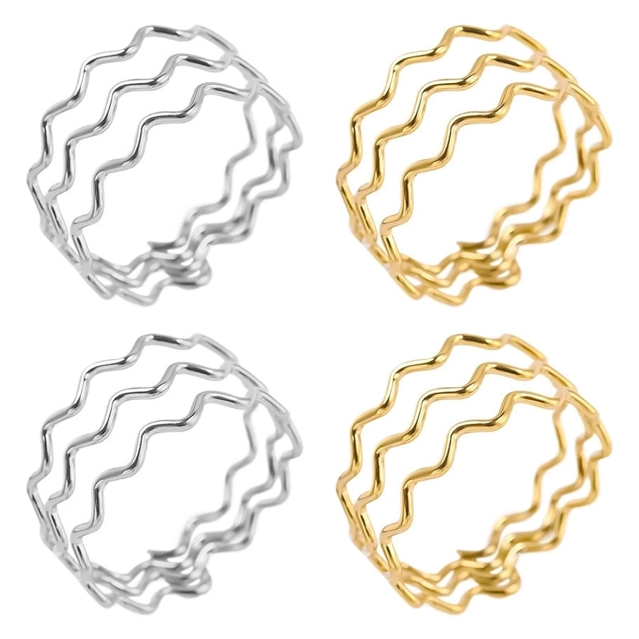 Multi Lines Ring [304 Stainless Steel, 18K Gold Plated]