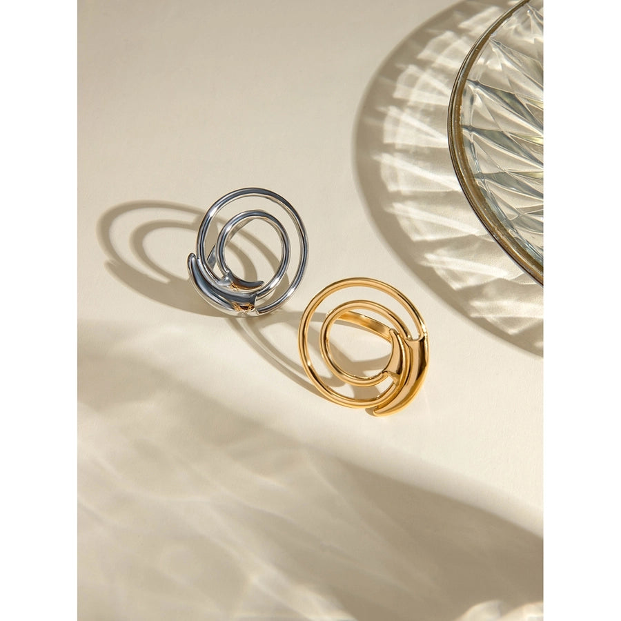 Spiral Ring [304 Stainless Steel, 18K Gold Plated]