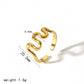 Wavy Bangle Ring/Bracelet [304 Stainless Steel,18K Gold Plated]