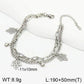 Leaves Heart Shape Butterfly Bracelet [304 Stainless Steel 18K Gold Plated]