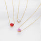 Heart Shape Zircon Inlay Necklace [304 Stainless Steel]