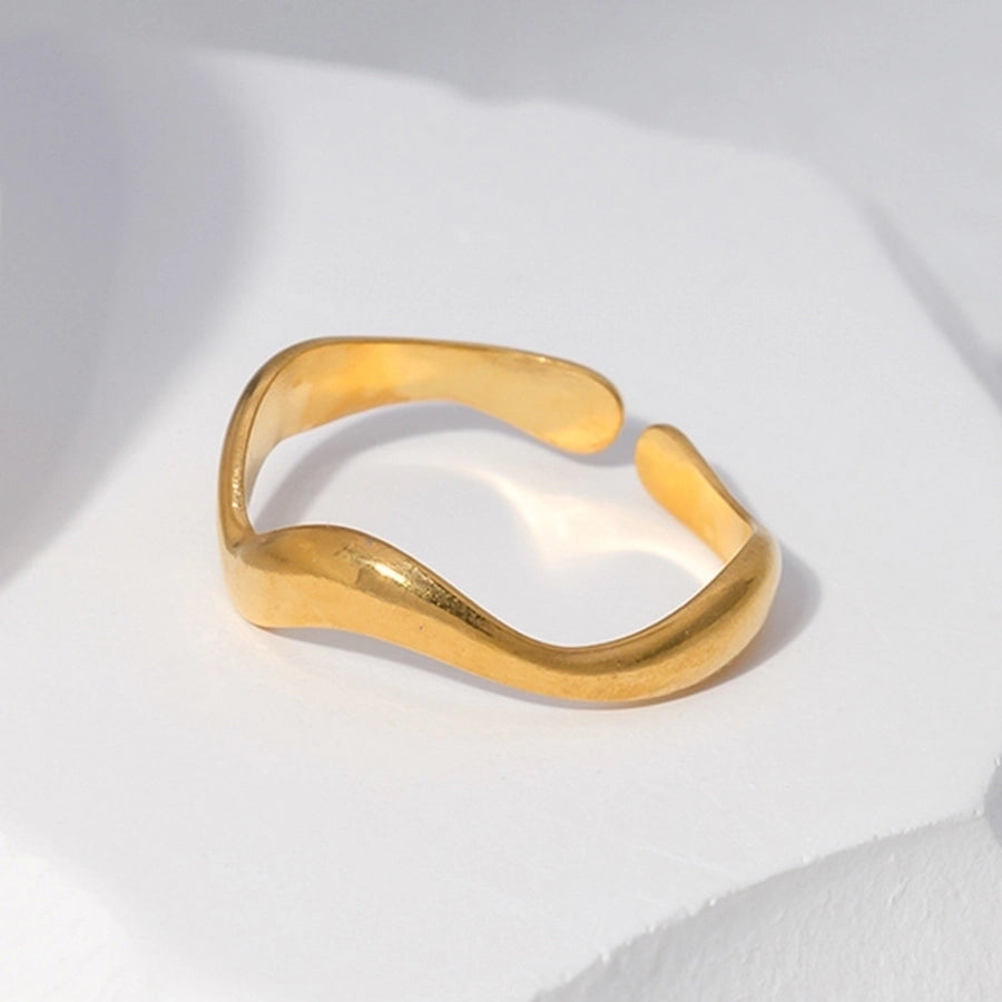 Wave Open Ring [Stainless Steel]