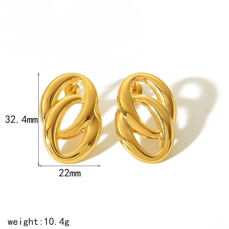 Mix Desogns Earrings [304 Stainless Steel,18K Gold Plated]