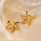 Starfish Earrings [304 Stainless Steel,18K Gold Plated]