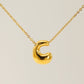 Letter Pendant Necklace [304 Stainless Steel,18K Gold Plated]