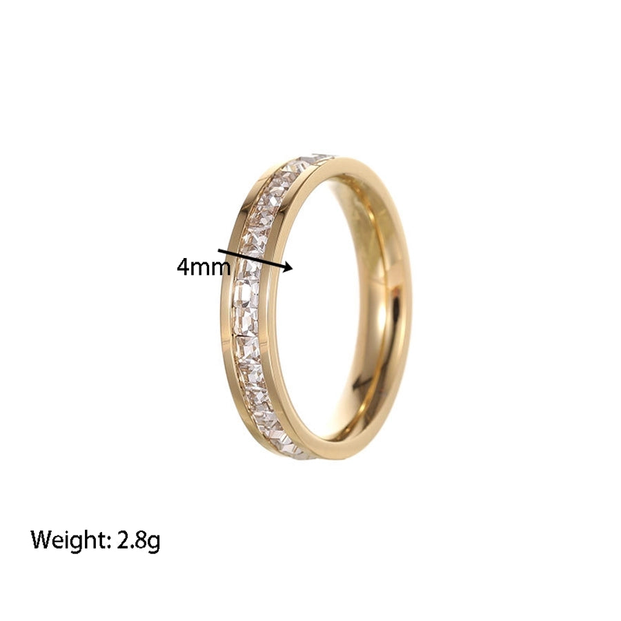 Zircon Band Ring [304 Stainless Steel]