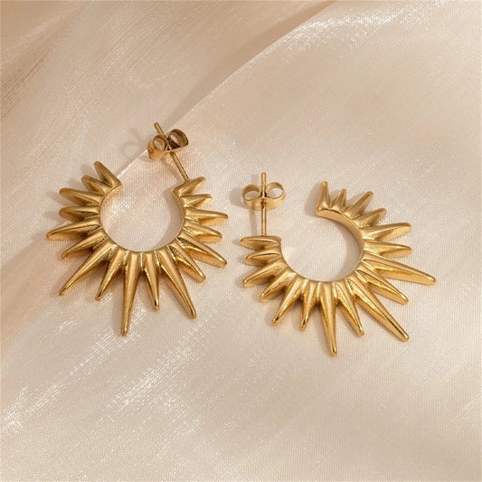 Pendientes solares [304 acero inoxidable, 18K de oro chapado]