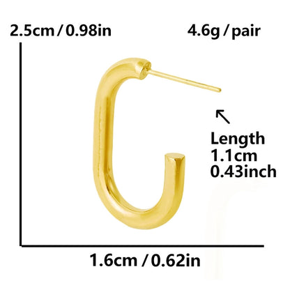 U Shaped Hoop Earrings [304 Stainless Steel]