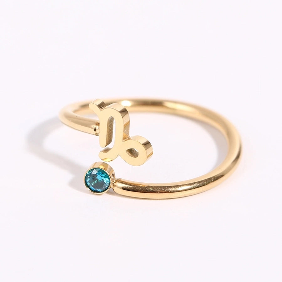 Constellation Zodiac Zircon Rings [201,304 aço inoxidável]