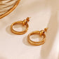 Round Drop Earrings [304 Stainless Steel,18K Gold Plated]