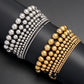 Round Beads Elastic Bracelet [304 Stainless Steel