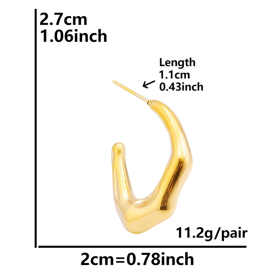 Orecchini irregolari in stile moderno [304 acciaio inossidabile, oro 18K placcato]