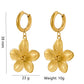 Flower Drop Earrings [316 Stainless Steel,18K Gold Plated]