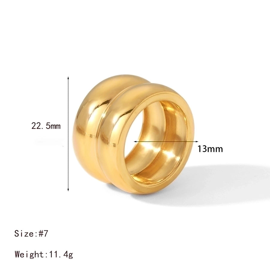 Double Brand Ring [304 Stainless Steel 18K Gold Plated]