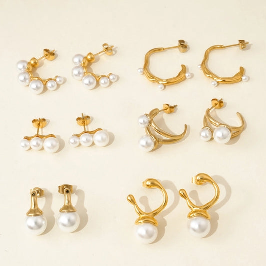 Set di orecchini in stile casuale [acciaio inossidabile 304, oro 14K placcato]