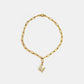 Letter Link Chain Anklet [316L Stainless Steel, 18K Gold Plated]