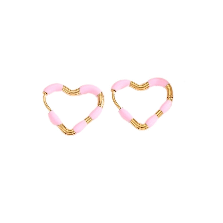 Heart Shape Epoxy Earrings [304 Stainless Steel]