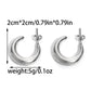 C Shape Moon Twist Plating Hoop Earrings [304 Stainless Steel,14K Gold Plated]