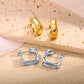 Square Stud Earrings [304 Stainless Steel,18K Gold Plated]